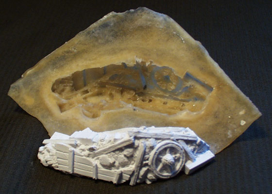 Latex mould, with plaster casting