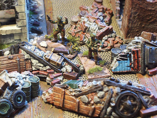 Rubble and barricades